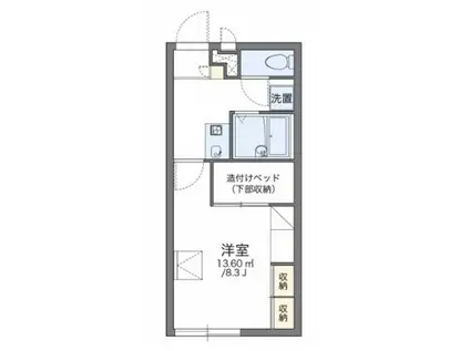 レオパレスアムール(1K/2階)の間取り写真