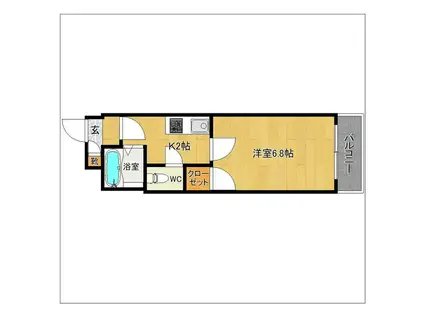 マンションキャッスル(1K/1階)の間取り写真