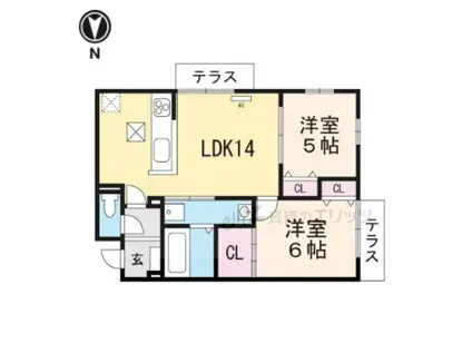 グランガーデン(2LDK/1階)の間取り写真