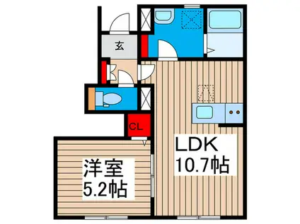 リーブルファイン野田中野台(1LDK/1階)の間取り写真