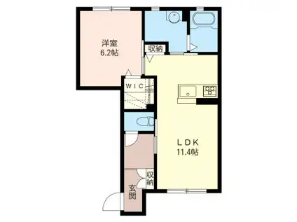 SHM ノルド(1LDK/1階)の間取り写真