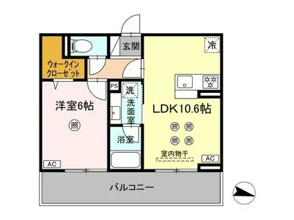 D-RESENA大橋 1(1LDK/3階)の間取り写真