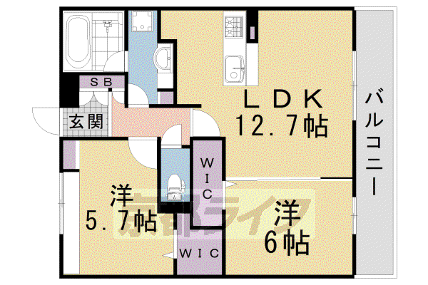 マジェスティ サザンI棟(2LDK/3階)の間取り写真