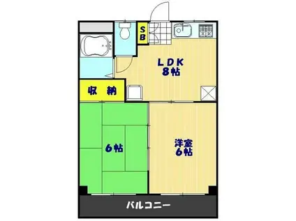 メゾン東宏(2DK/3階)の間取り写真