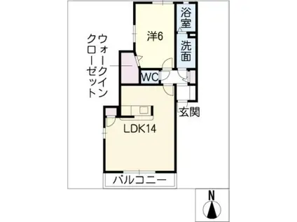 LYRIC川崎(1LDK/1階)の間取り写真