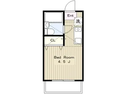 カーム百合ヶ丘II(1K/2階)の間取り写真