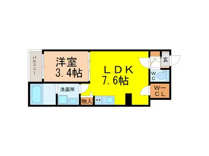 イルフィオーレ(1SLDK/3階)の間取り写真