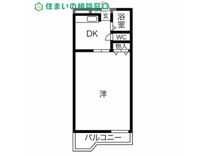 ハイツメモリー(1DK/1階)の間取り写真