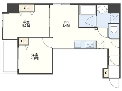 FORBIS馬町(2DK/6階)の間取り写真