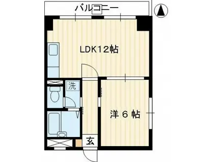 グランリーオ(1LDK/4階)の間取り写真