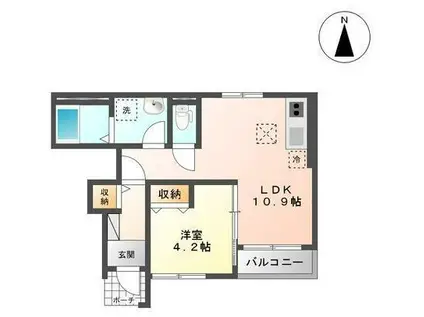 メゾンド露伴(1LDK/1階)の間取り写真