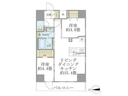 デュオフラッツ葛西(2LDK/14階)の間取り写真