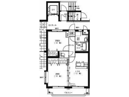 ユーミー浮城(2LDK/2階)の間取り写真