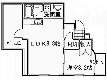 グランカーサ三篠(1LDK/4階)の間取り写真