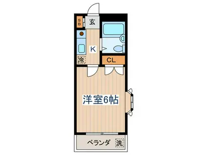 エスポワール コリーヌ(ワンルーム/1階)の間取り写真