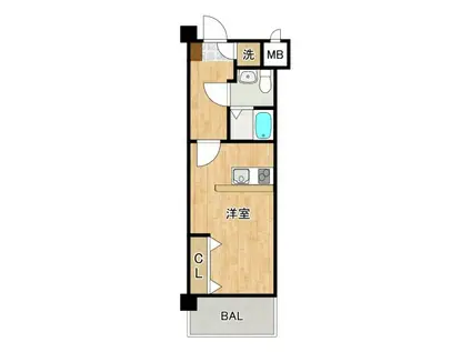 ギャランティー21博多 ORIENT BLD NO66(1K/1階)の間取り写真