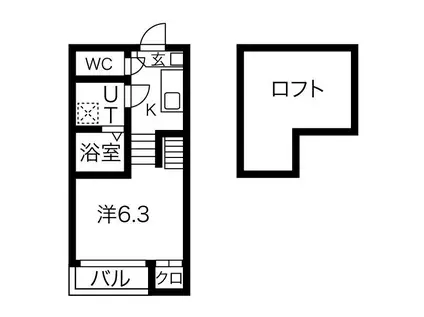 LA FONTE(1K/1階)の間取り写真