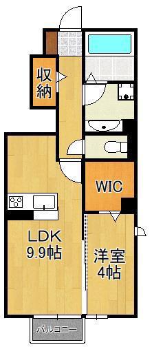 トレス日明弐番館(1LDK/1階)の間取り写真