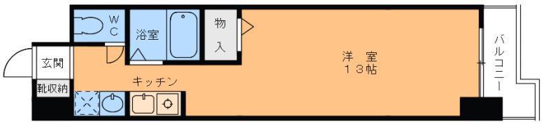 グランアルブル勝山(ワンルーム/8階)の間取り写真