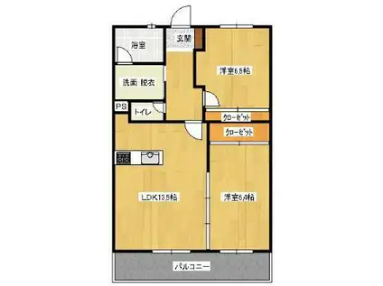 サウザンドクレイン(2LDK/2階)の間取り写真