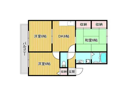 ビワァージュキヨタ(3DK/1階)の間取り写真