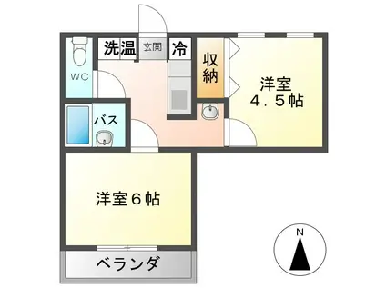 スイングハイツN-4(2K/2階)の間取り写真