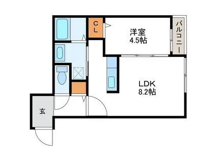 FOREST GARDEN 北大前 フォレストガーデン北大前(1LDK/3階)の間取り写真
