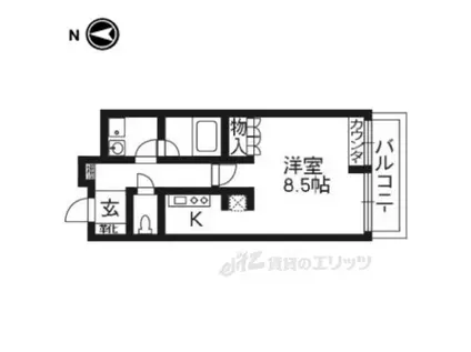 アーバネックス北大路(ワンルーム/2階)の間取り写真