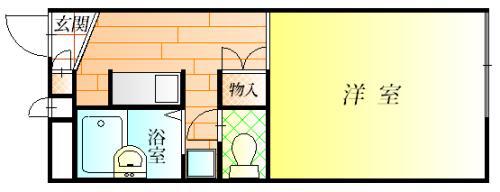 レオパレスコスモス(1K/1階)の間取り写真