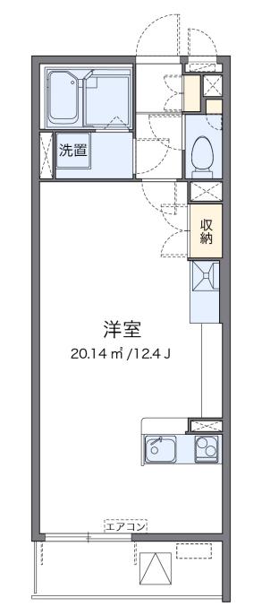 ラベンダー(ワンルーム/1階)の間取り写真