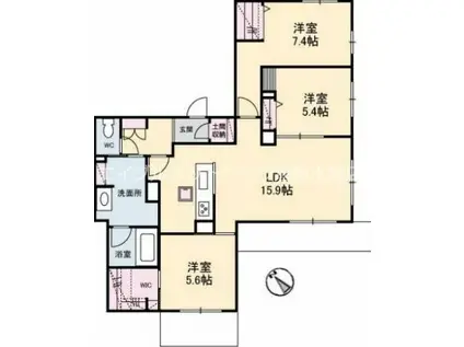 トゥモローランド(3LDK/1階)の間取り写真