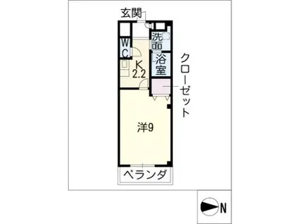 ドエル・マルモ505(1K/1階)の間取り写真
