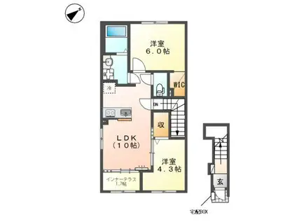 ラクードシャA(2LDK/2階)の間取り写真