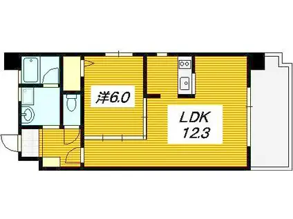 井口FLATS(1LDK/3階)の間取り写真