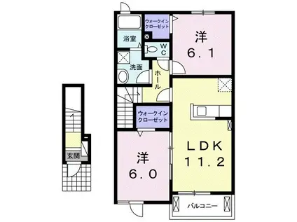 モ・メゾン NE(2LDK/2階)の間取り写真