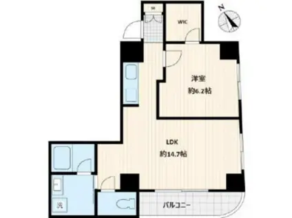 グランデュオ小石川(1LDK/4階)の間取り写真