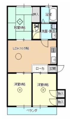 ダイドー2番館(3LDK/2階)の間取り写真