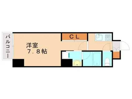ラハイナ博多(1K/3階)の間取り写真