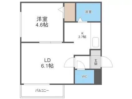 レオン REON(1LDK/2階)の間取り写真