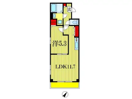 エミグラント(1LDK/3階)の間取り写真