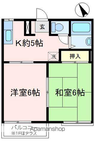 カーサマローネB(2K/2階)の間取り写真
