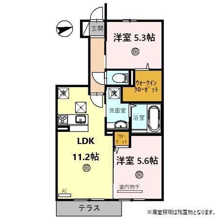 コットンハウスIII(2LDK/1階)の間取り写真
