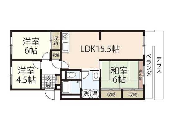 コープ野村牛田(3LDK/1階)の間取り写真
