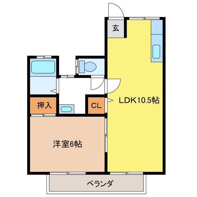 Y・Mコーポ(1LDK/1階)の間取り写真