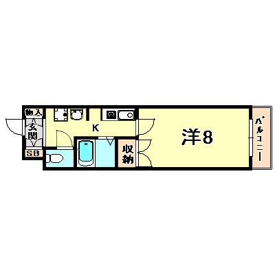 メゾン森南(1K/1階)の間取り写真