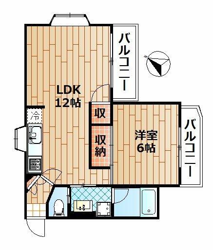 MINT(1LDK/1階)の間取り写真