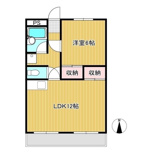 シティフラット(1LDK/4階)の間取り写真