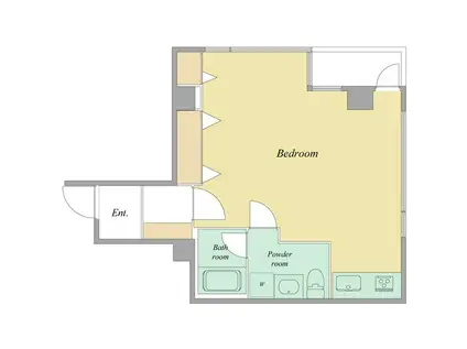 ベルセル南青山(ワンルーム/2階)の間取り写真
