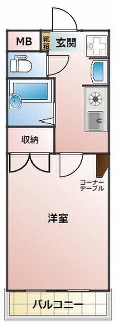 エル上熊本(1K/3階)の間取り写真