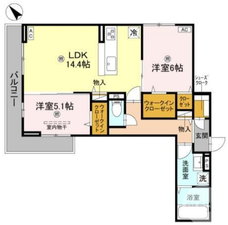ディーレガシー中百舌鳥(2LDK/3階)の間取り写真